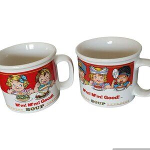 Vintage Campbell's Soup Kids lot of 2 Big Mug Ceramic Westwood 14oz